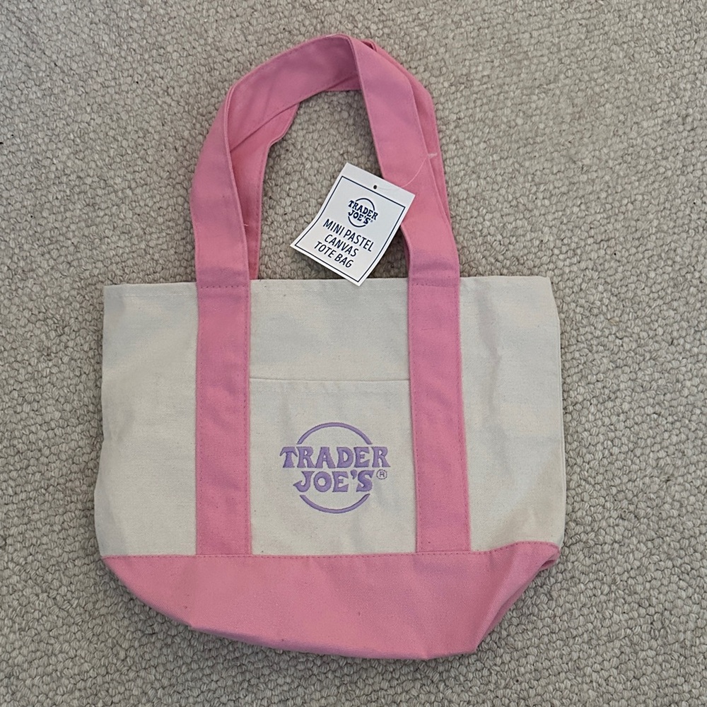 Trader Joe’s Pink and Cream Mini Tote Bag